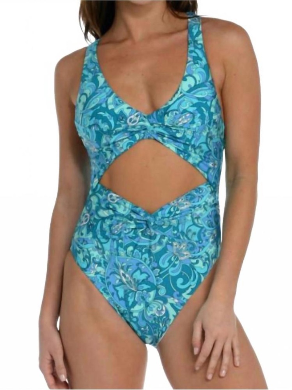 NWT Sunshine 79 Paisley Twist One Piece Swimsuit - size 8